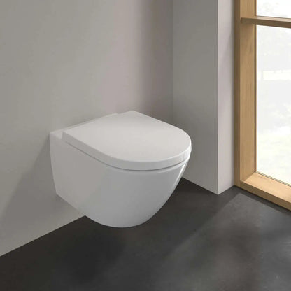 Vas WC suspendat Villeroy & Boch Subway 3.0 TwistFlush CeramicPlus 37x56 cm evacuare orizontala, alb mat