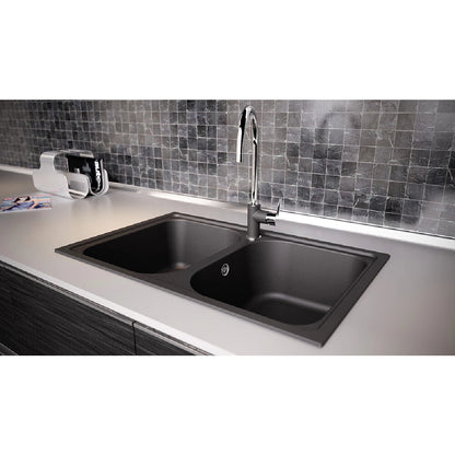 Schock Viola N-200S Chiuveta bucatarie granit Cristalite 79x50 cm, negru (nero)