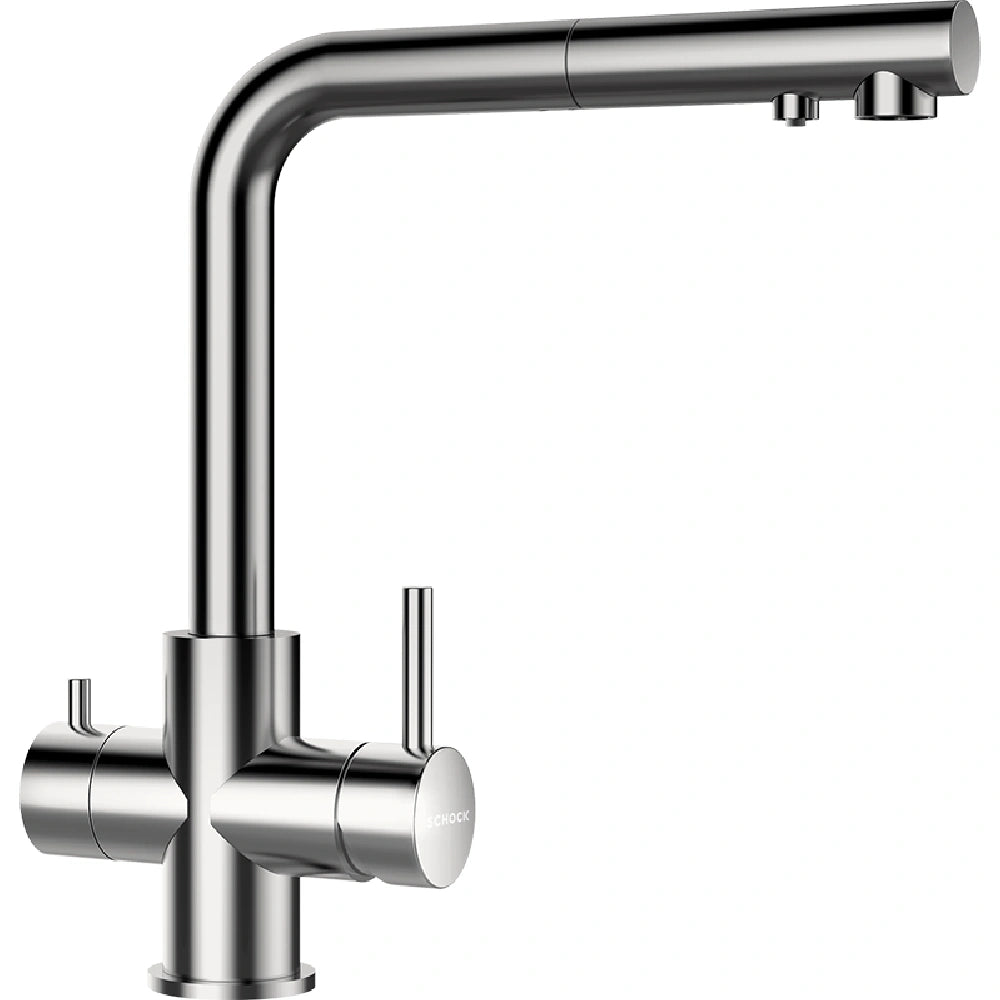 Schock Vitus Baterie bucatarie cu optiune de filtrare cu dus extractibil, inox (inox periat)