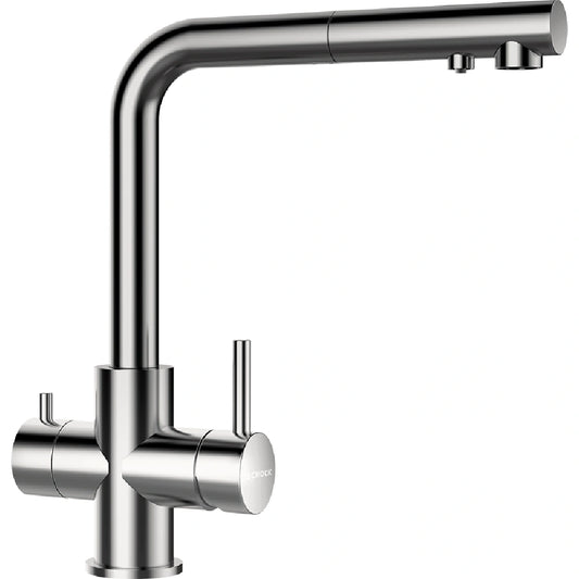 Schock Vitus Baterie bucatarie cu optiune de filtrare cu dus extractibil, inox (inox periat)