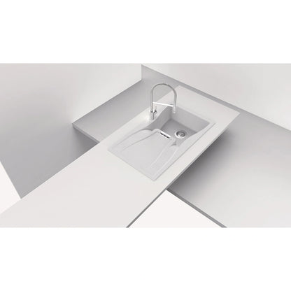 Schock Waterfall D-100 Chiuveta bucatarie granit Cristadur 86x50 cm, alb (polaris)