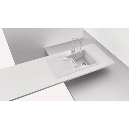 Schock Waterfall D-100 Chiuveta bucatarie granit Cristadur 86x50 cm, alb (polaris)