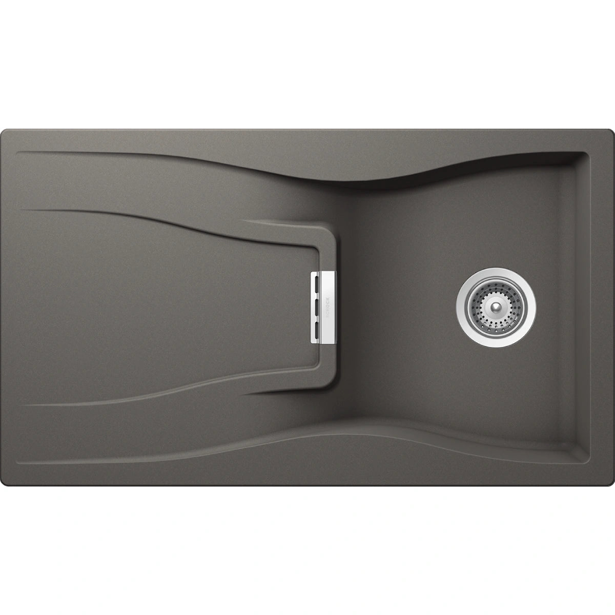 Schock Waterfall D-100 Chiuveta bucatarie granit Cristadur 86x50 cm, gri (silverstone)