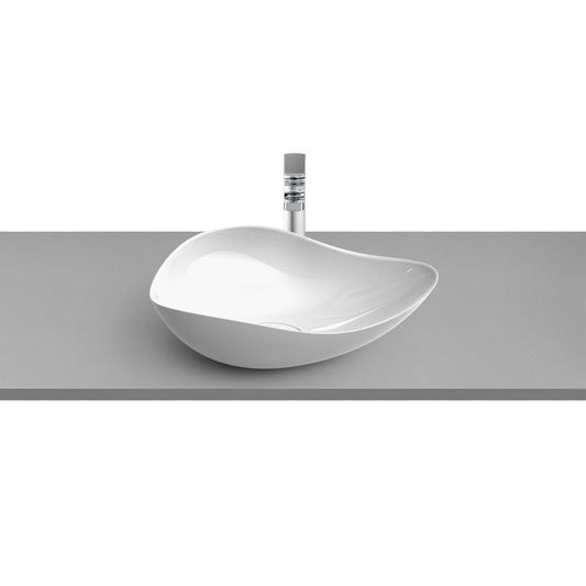 Set promo lavoar baie pe blat Roca Ohtake 54x38 cm, cu baterie Naia aurie