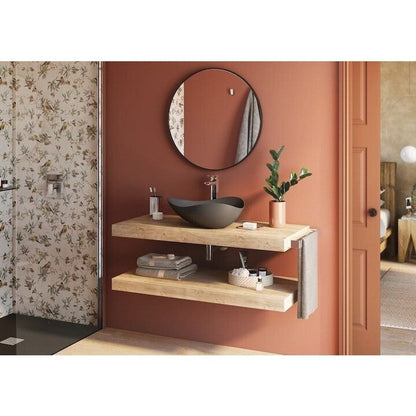 Set promo chiuveta baie pe blat, antracit, Roca Ohtake 54x38 cm, cu baterie Naia negra periat
