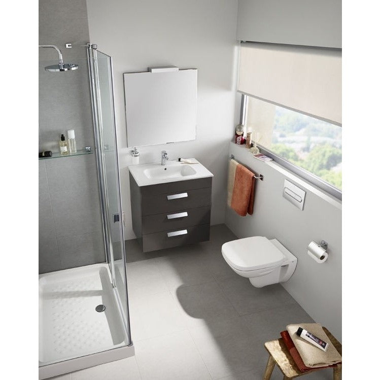 Set promo Vas WC suspendat cu rezervor incastrat si capac soft close Roca Debba Square Rimless 35x54 cm evacuare orizontala