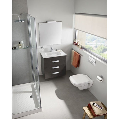 Set promo Vas WC suspendat cu rezervor incastrat si capac soft close Roca Debba Square Rimless 35x54 cm evacuare orizontala
