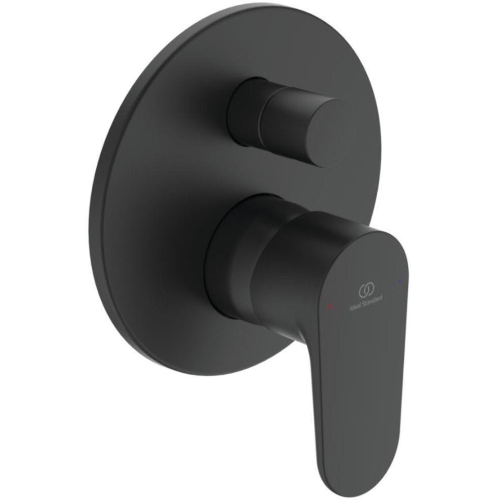 Set promo Sistem dus incastrat fara termostat Ideal Standard Cerafine O, cu baterie rotunda, negru mat
