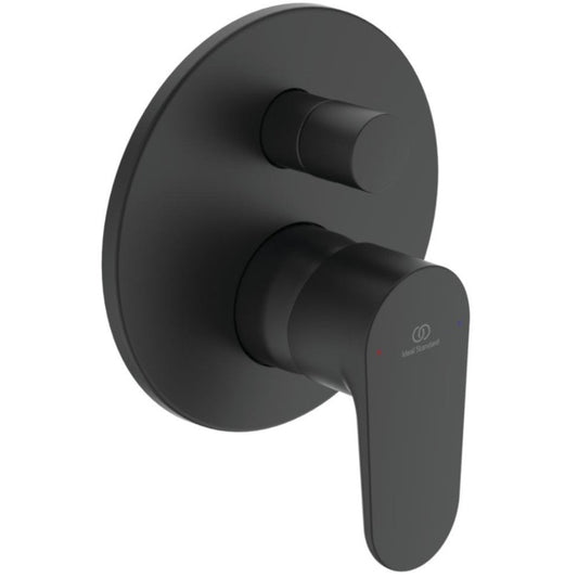 Set promo Sistem dus incastrat fara termostat Ideal Standard Cerafine O, cu baterie rotunda, negru mat