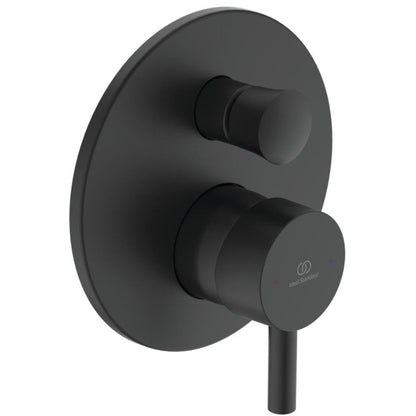 Set promo Sistem dus incastrat fara termostat Ideal Standard IdealRain, cu baterie rotunda, negru mat