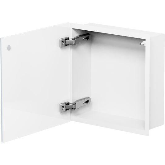 Bemeta Nisa perete baie 32x10xH32 cm cu usa, alb/oglinda