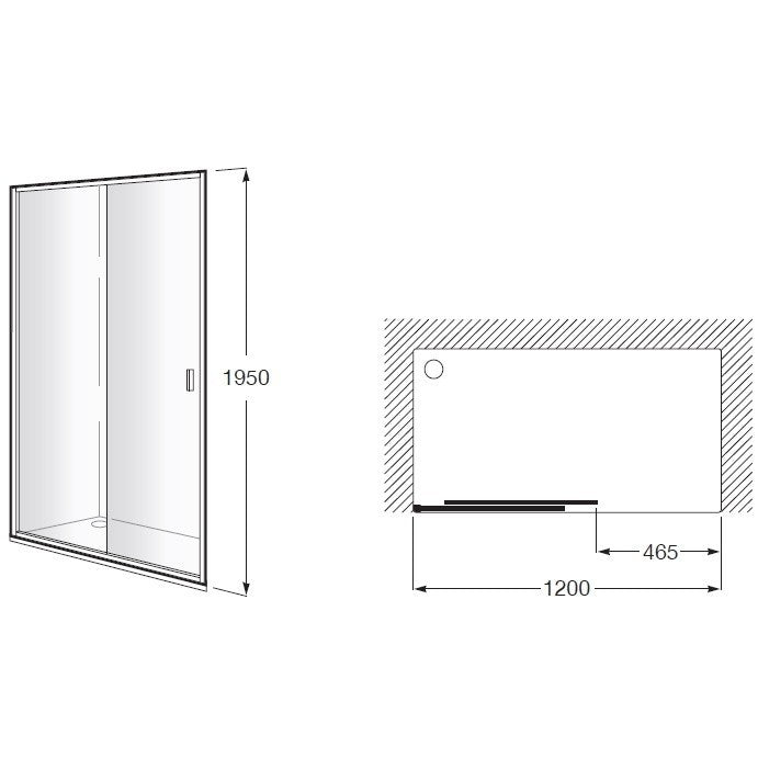 Cabina dus dreptunghiulara cu usa glisanta Roca Victoria 120x80 cm, profil crom