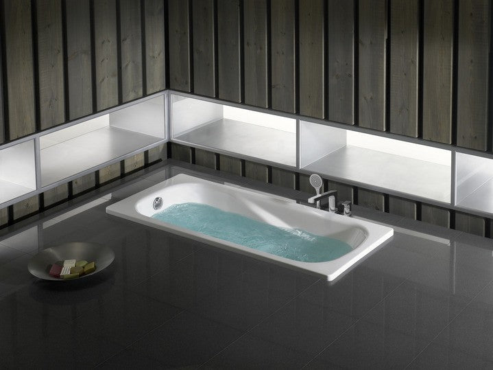 Cada baie dreptunghiulara Roca Princess-N otel emailat 170x75 cm, manere cromate