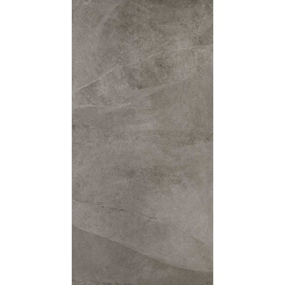 Gresie exterior portelanata rectificata gri 75x150 cm, Marazzi Mystone Ardesia Cenere Strutturato