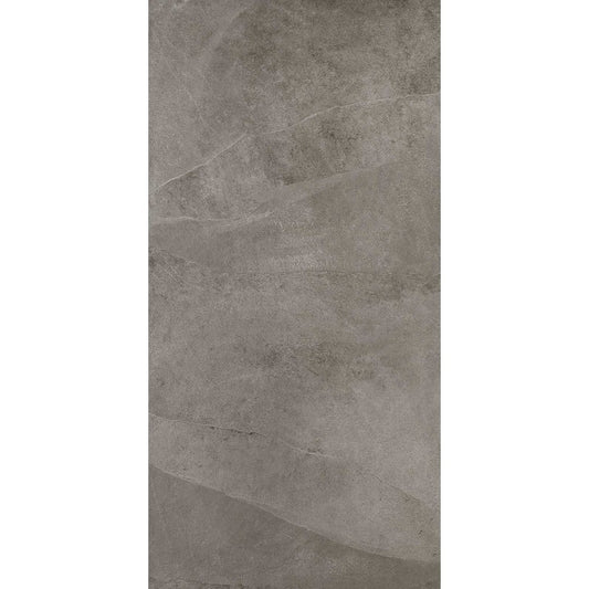 Gresie exterior portelanata rectificata gri 75x150 cm, Marazzi Mystone Ardesia Cenere Strutturato