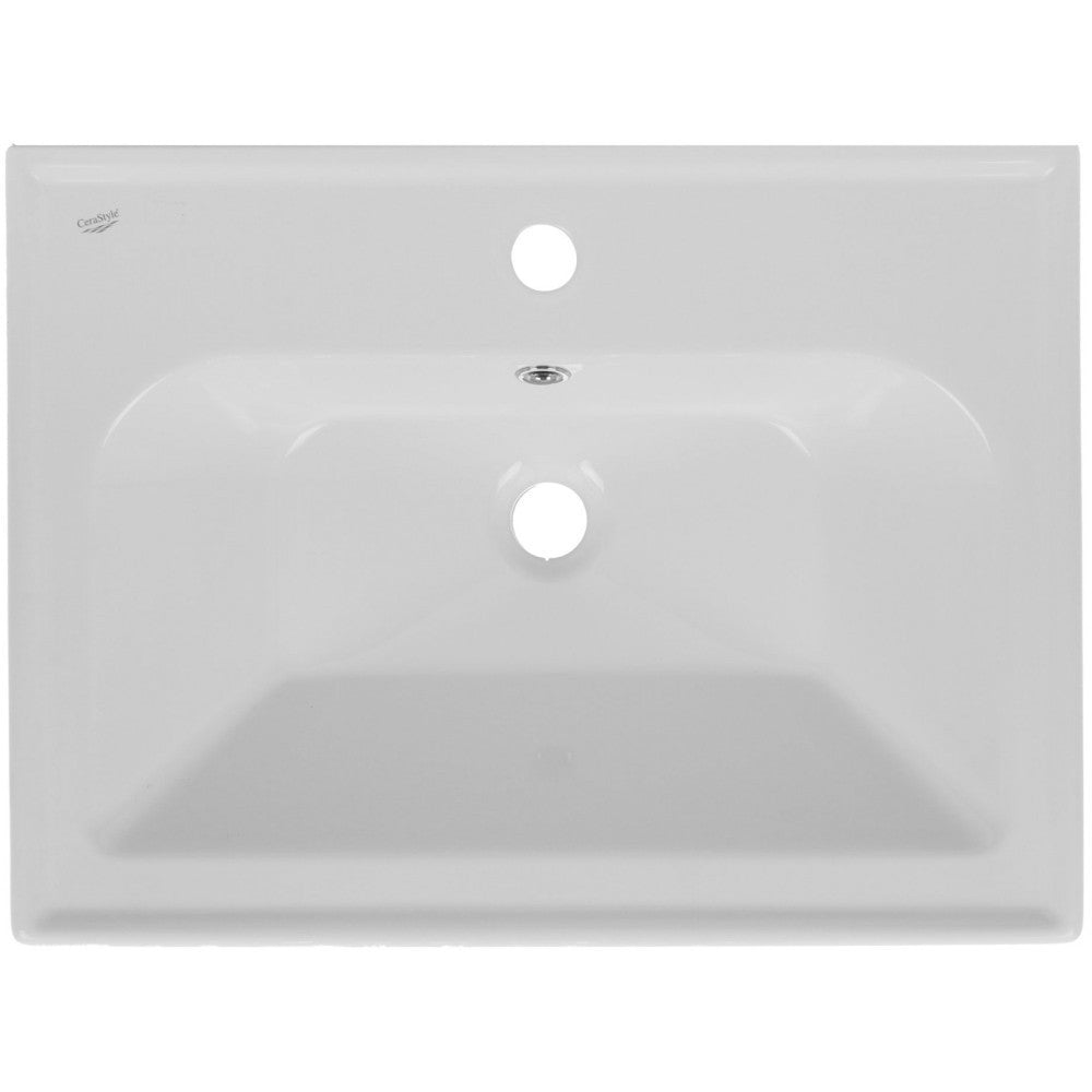 Set promo mobilier baie (masca cu 2 sertare si lavoar) Arthema Frame 80 cm, alb mat