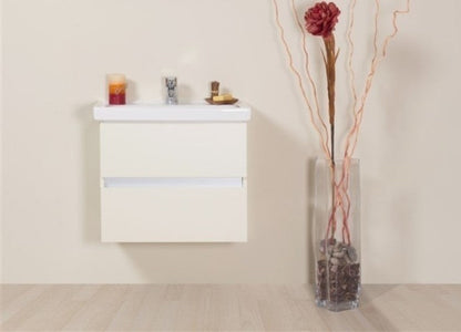 Set promo mobilier baie (masca cu 2 sertare si lavoar) Arthema Frame 60 cm, alb mat