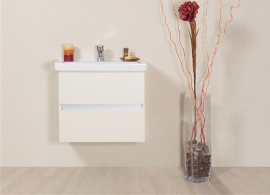 Set promo mobilier baie (masca cu 2 sertare si lavoar) Arthema Frame 60 cm, alb mat