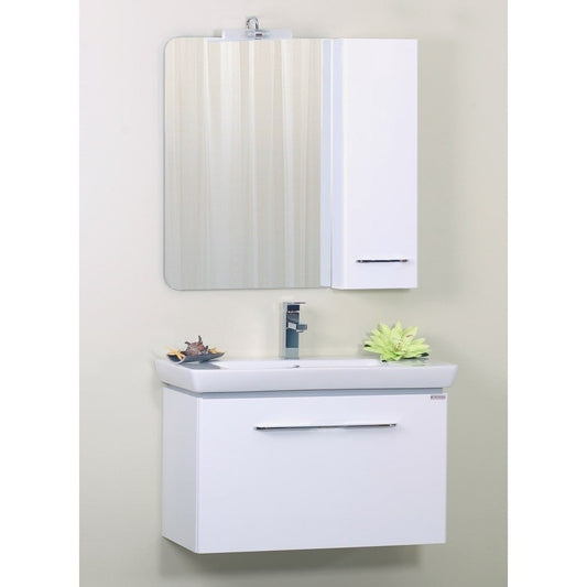 Set Promo mobilier baie (masca cu 1 sertar si lavoar) Arthema Porto 55 cm, alb lucios