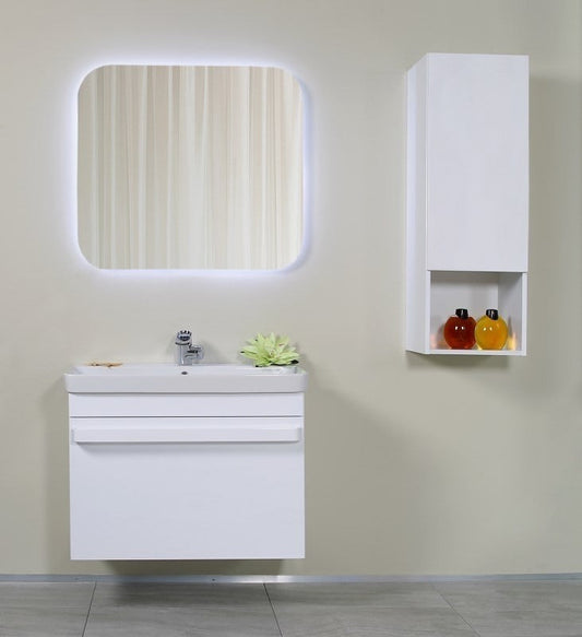Set promo mobilier baie (masca cu 1 sertar si lavoar) Arthema Revo 60 cm, alb lucios