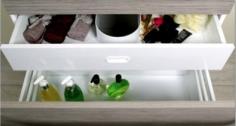 Set promo mobilier baie (masca cu 1 sertar si lavoar) Arthema Revo 60 cm, alb lucios