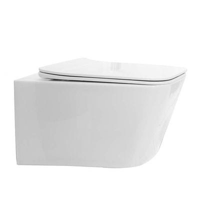 Set Promo Vas WC suspendat cu rezervor incastrat, clapeta de actionare alba, capac soft close, Geberit Delta si Fluminia Paris 37x53 cm