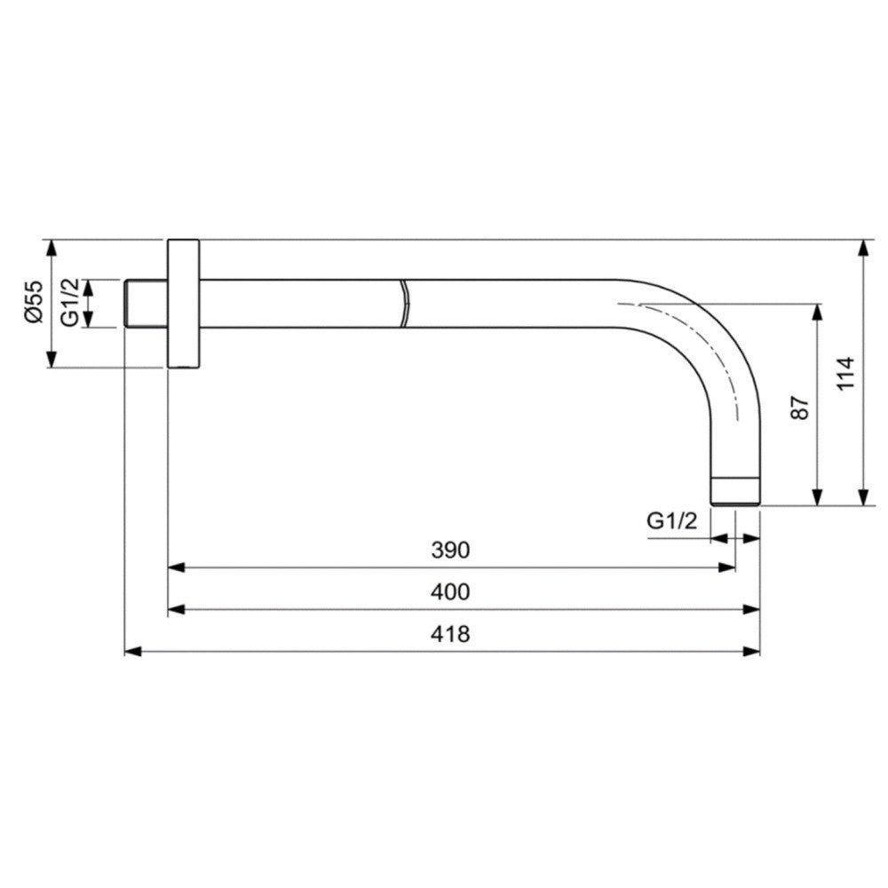 Set promo Sistem dus incastrat fara termostat Ideal Standard Cerafine O, cu baterie rotunda, negru mat