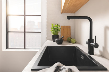 Grohe Blue Pure Minta Baterie bucatarie cu optiune de filtrare, dus extractibil, negru mat