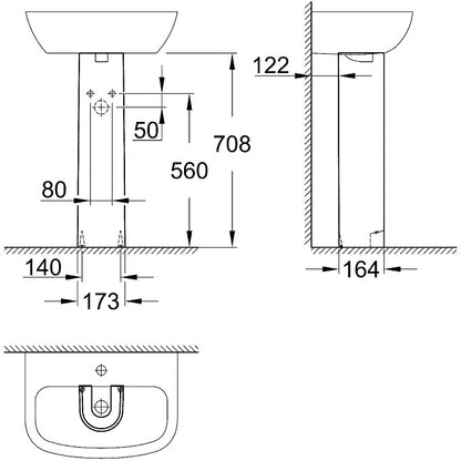 Grohe Bau Ceramic Picior lavoar