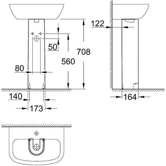 Grohe Bau Ceramic Picior lavoar