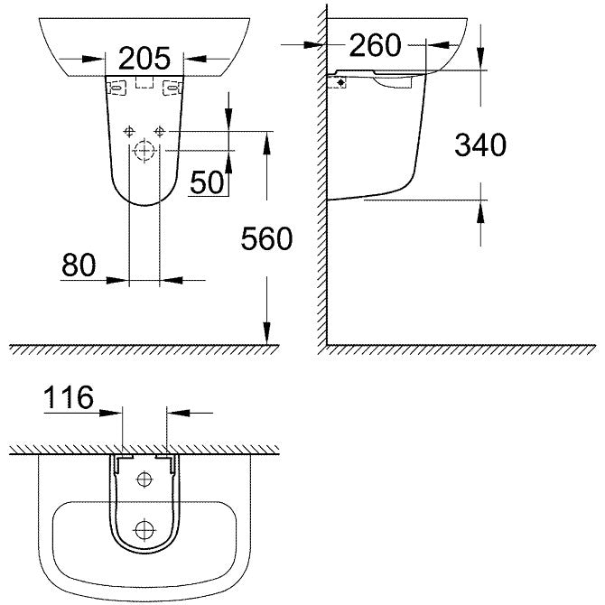 Grohe Bau Ceramic Semipicior lavoar