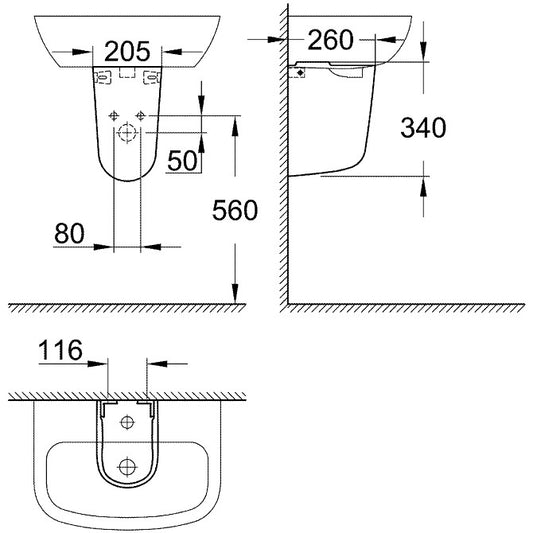 Grohe Bau Ceramic Semipicior lavoar