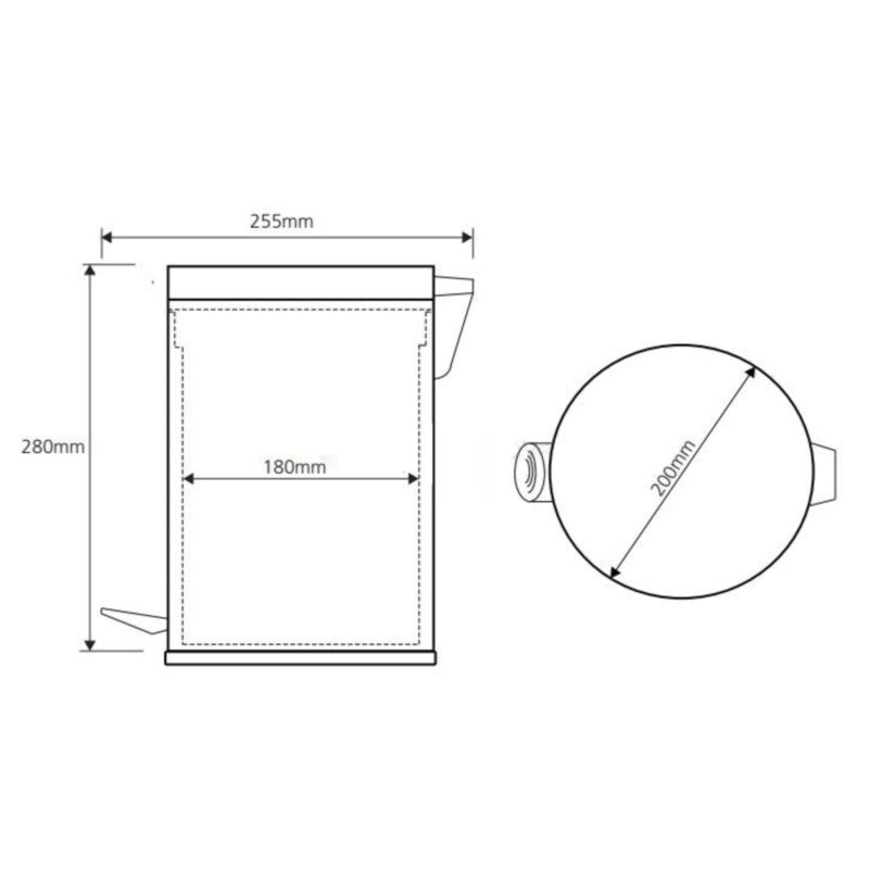 Bemeta Hotel Cos de gunoi rotund 5 litri, inox mat