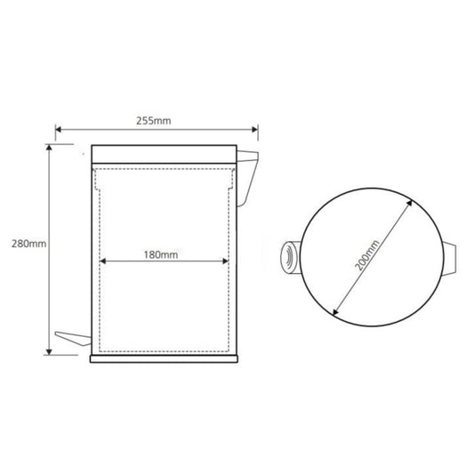 Bemeta Hotel Cos de gunoi rotund 5 litri, inox mat