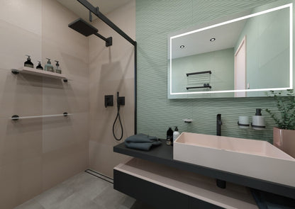 Bemeta Dark Polita din sticla 60 cm, negru