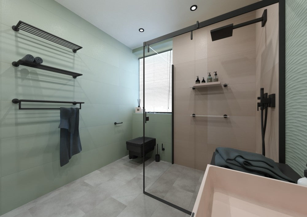 Bemeta Dark Polita din sticla 60 cm, negru