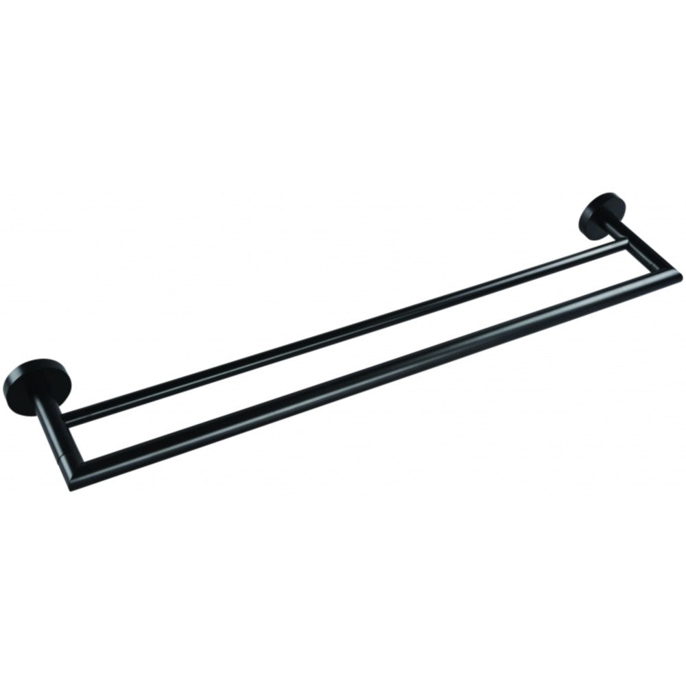 Bemeta Dark Suport prosop baie tip bara dubla 66 cm, negru