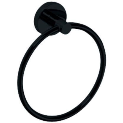 Bemeta Dark Suport prosop baie inel Ø17 cm, negru