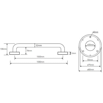 Bemeta Help Bara de sprijin 100 cm, inox