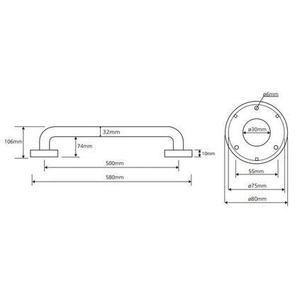 Bemeta Help Bara de sprijin 50 cm, inox