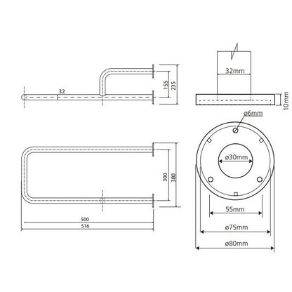 Bemeta Help Bara de sprijin 52 cm, alb