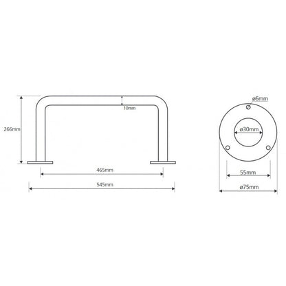 Bemeta Help Bara de sprijin 55 cm, inox