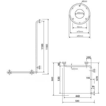 Bemeta Help Bara de sprijin 66 cm, inox