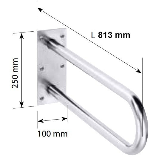 Bemeta Help Bara de sprijin 81 cm, alb, montaj ascuns