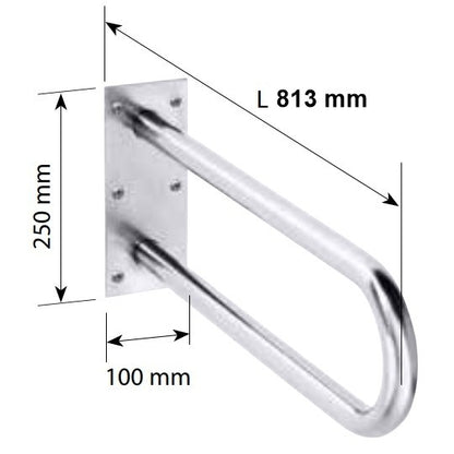 Bemeta Help Bara de sprijin 81 cm, inox mat, montaj ascuns