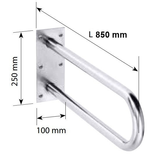 Bemeta Help Bara de sprijin 85 cm, inox lucios, montaj ascuns
