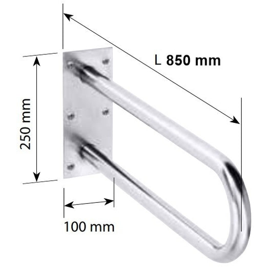 Bemeta Help Bara de sprijin 85 cm, inox lucios, montaj ascuns