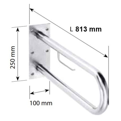 Bemeta Help Bara de sprijin cu suport hartie 81 cm, inox mat, montaj ascuns