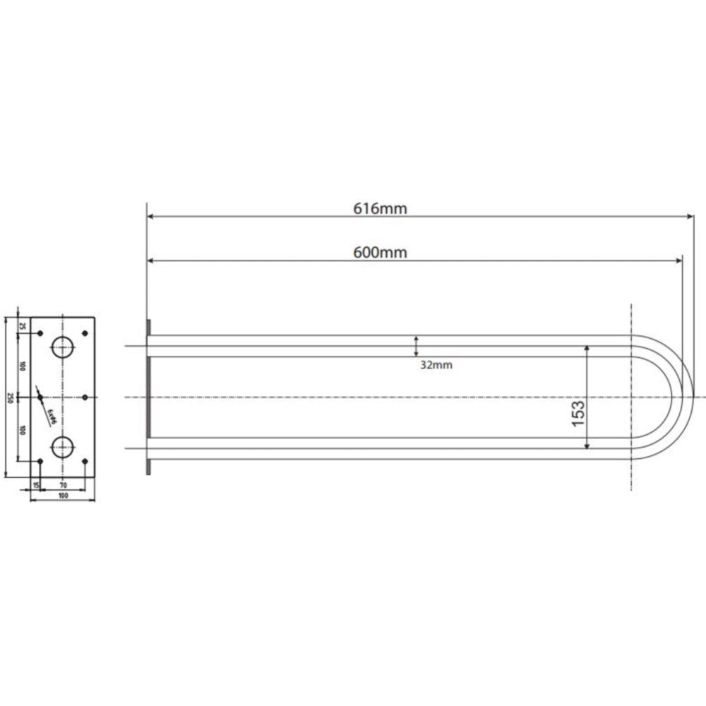 Bemeta Help Bara de sprijin fixa 60 cm, inox