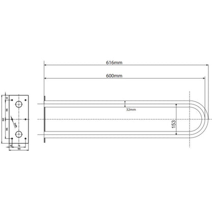 Bemeta Help Bara de sprijin fixa 60 cm, inox